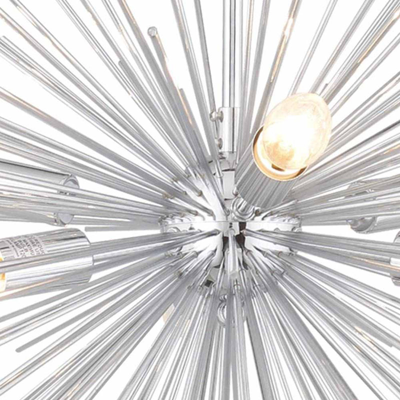 Darril 6 - Light Dimmable Sputnik Round / Oval Chandelier, Satin Nickel