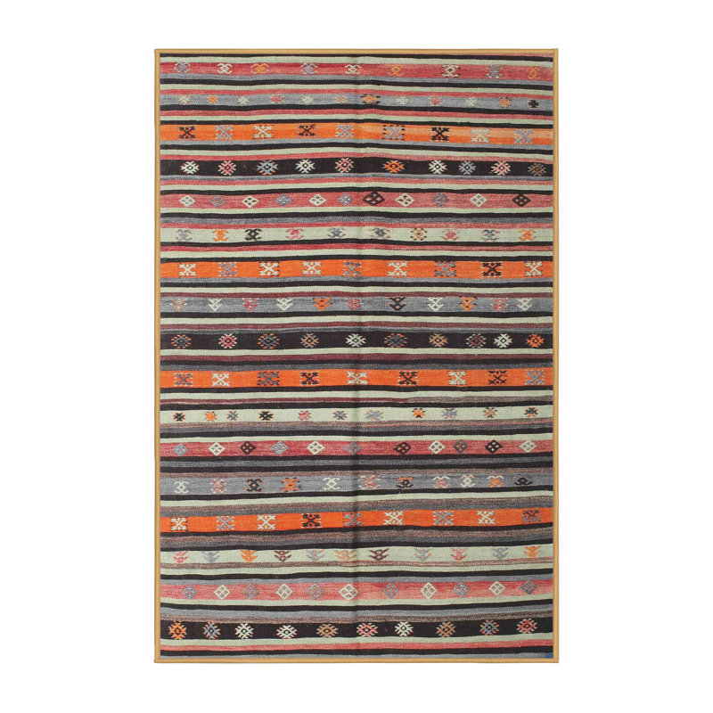 Tapis rouge / brun Neomi Southwestern, Rectangle 8 pi x 10 pi