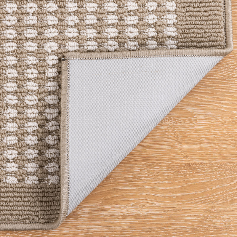 Tapis de cuisine antidérapant lavable à la machine, Beige