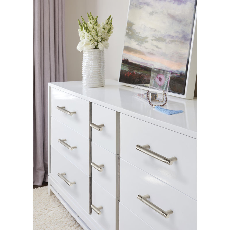 Polished Nickel T-Handle Cabinet Knob with Mounting Hardware