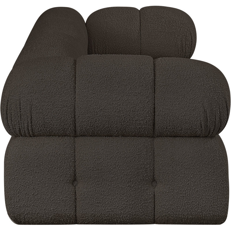 Ames Upholstered Sofa, Brown Boucle Fabric, 2 Corner