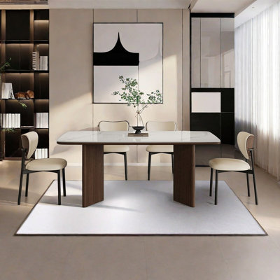 High-end simple rectangular dining table set