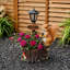 Mignon pot de fleurs écureuil avec lanterne décorative - figurine en polyrésine pour l'extérieur