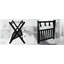 Porte-bagages pliable en bois avec tablette de rangement et sac à linge amovible pour chambre d'amis, noir