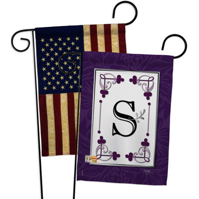 Ensemble de drapeaux de jardin Classic P Initiale Simply Beauty Country Living Bannière 13 x 18,5 pouces