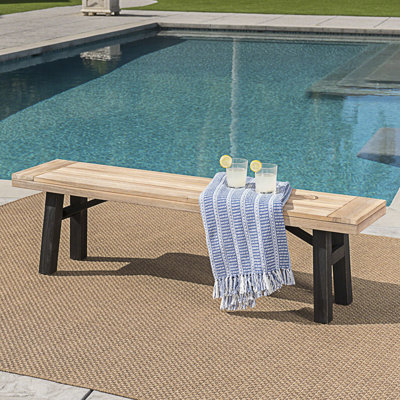 Banc d'extérieur moderne, banc en bois