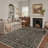 Zephyr Oriental Floral Machine Washable Black / Brown Indoor Area Rug with Non-Slip Backing-1700113628