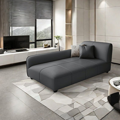Chaise longue rembourrée en cuir rembourré en éponge Modern Minimalist