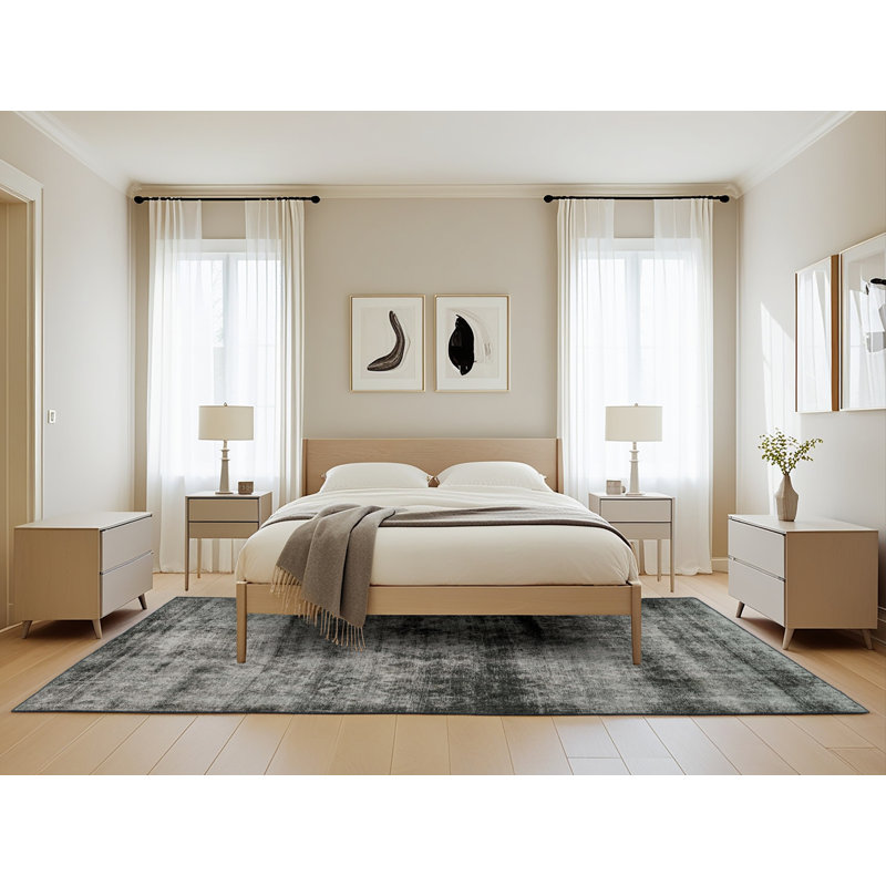 Tapis décoratif multicolore à motif abstrait, Rectangle de 5 pi x 8 pi