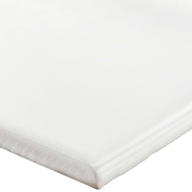 Basic White 6" Bullnose, White Matte