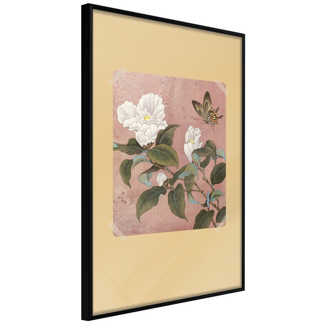 Gerahmtes Poster Rhododendron and Butterfly