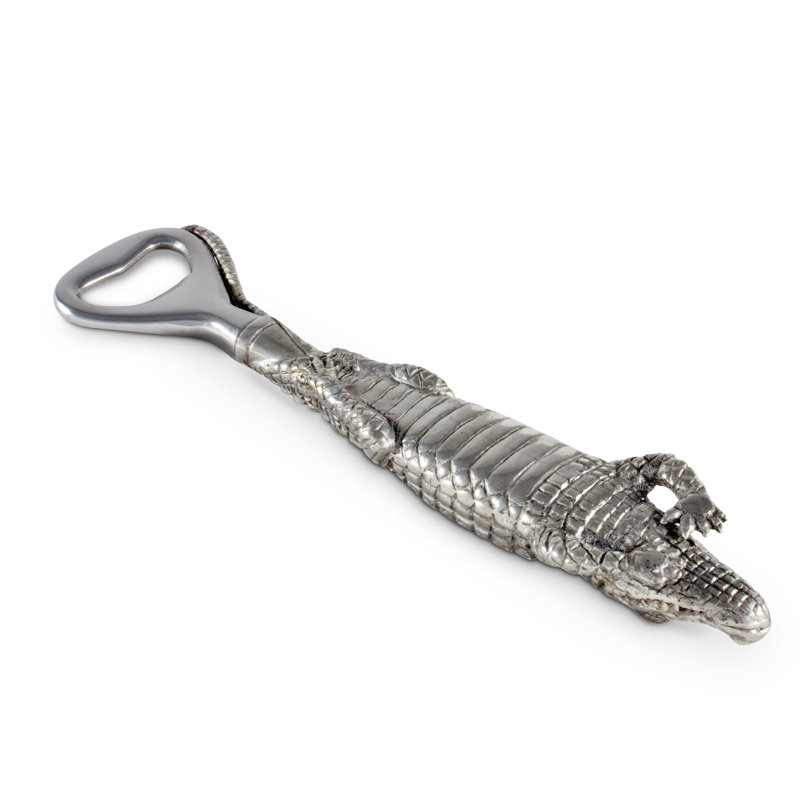 Pewter Alligator Handle Tropical Bottle Opener