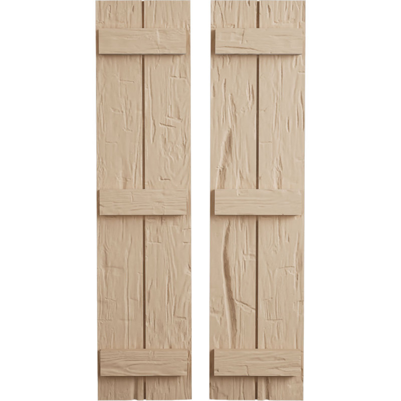 Volets rustiques à deux planches en simili-bois (par paire), H 58 po x l 11 po x P 1 po, 11"