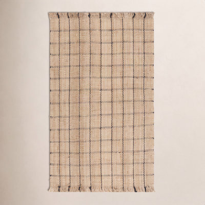 Hand-Woven Geometric Jute Rug