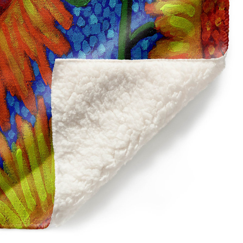 Couverture sherpa doux à 2 fleurs, l 51 po x L 60 po