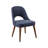 Of 2 Modern Dining Chairs - Navy Upholstery, Pecan Wood Legs Side , Solid With Finish-1225012569