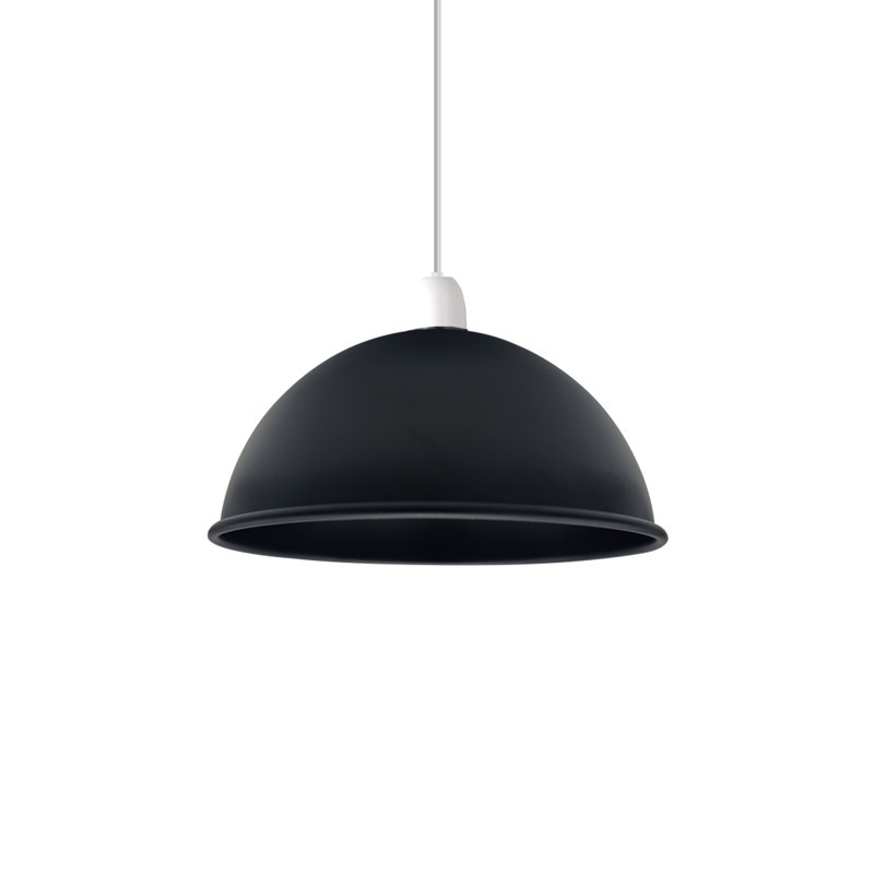 14cm H Metal Bowl Lamp Shade ( Uno ), Black