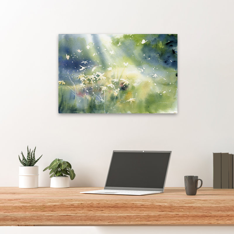 Papillons abstraits - lumière de paysage, H 16 po x l 24 po