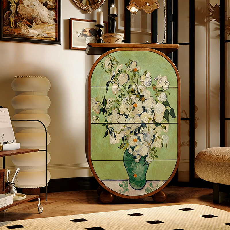 Armoire 4 tiroirs French Vintage, Noyer