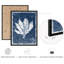 Ensemble 4 pièces d'art mural botanique d'algues côtières - impressions encadrées bleu indigo pour décoration de maison de plage ou de salle de bain-112375305-112375304