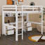 Lit mezzanine avec bureau, armoires, tiroirs et plateau de chevet, station de charge-206648832