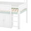 Lit mezzanine double avec toit à baldaquin et armoire de rangement-120473665