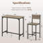 Ensemble de 3 tables de bar et chaises avec 2 tabourets de bar pour les petits espaces