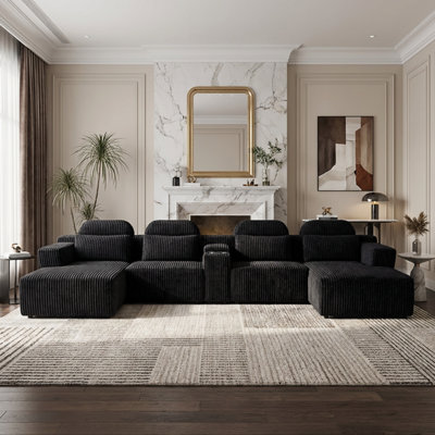 Compression Sofas with Storage, Large Corduroy Modern Home Theater
