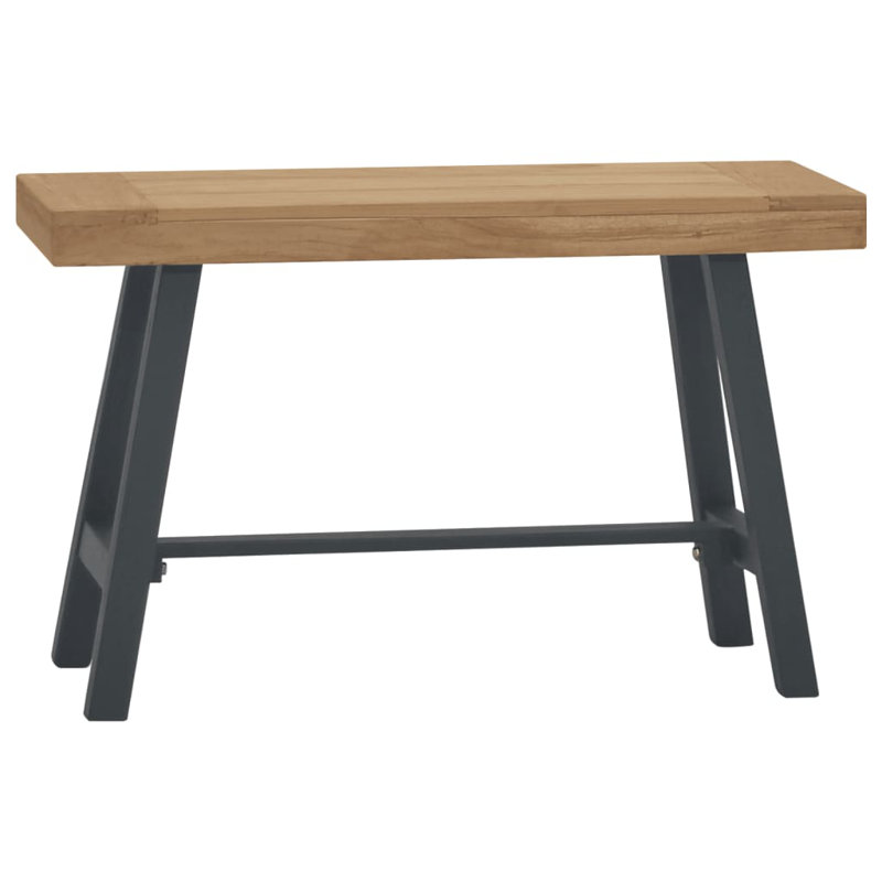 Banc en bois massif Charquita, H 19,7 po x l 31,5 po x P 11,8 po