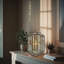 Porte-bougie géométrique en verre avec cadre doré pour un plateau de table élégant et une ambiance de décoration de Noël