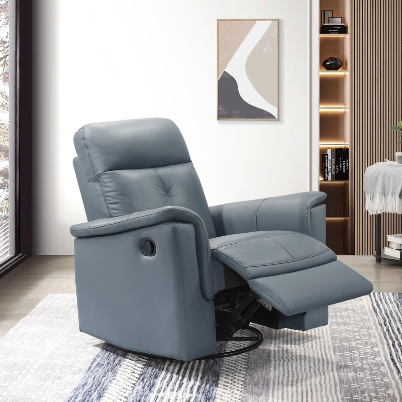 Fauteuil inclinable et pivotant en cuir, Grey