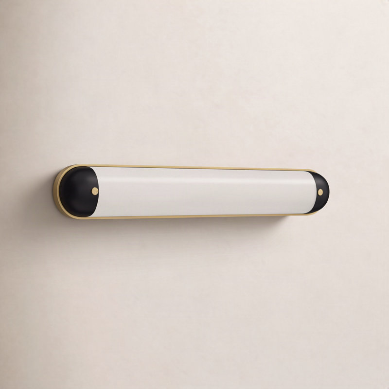 Miraval Dimmable LED Bath Bar, Black/Natural Aged Brass