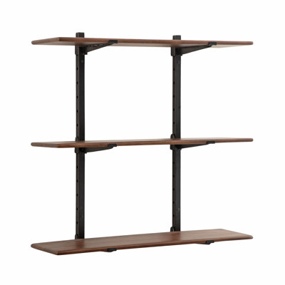 Atwood Mango Wood Three-Tier Adjustable Wall Shelf