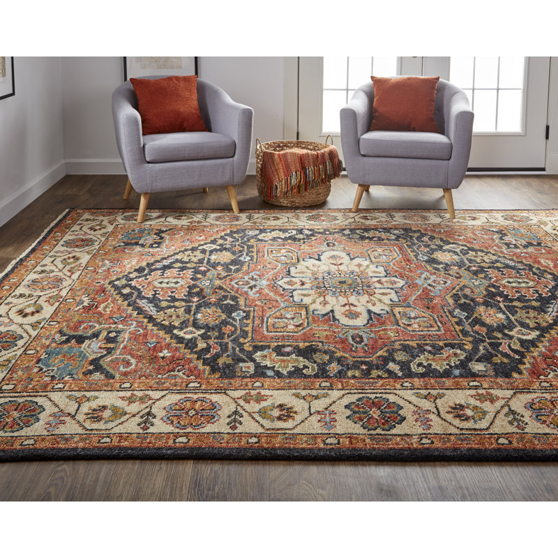 Nyja Wool Oriental Indoor Rug, Rectangle 5'6" x 8'6"