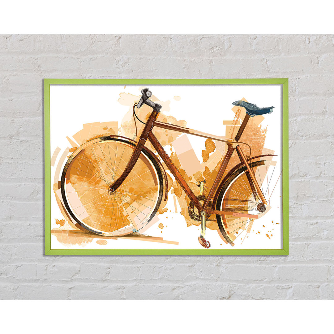 Gerahmtes Leinwandbild Watercolour Bike