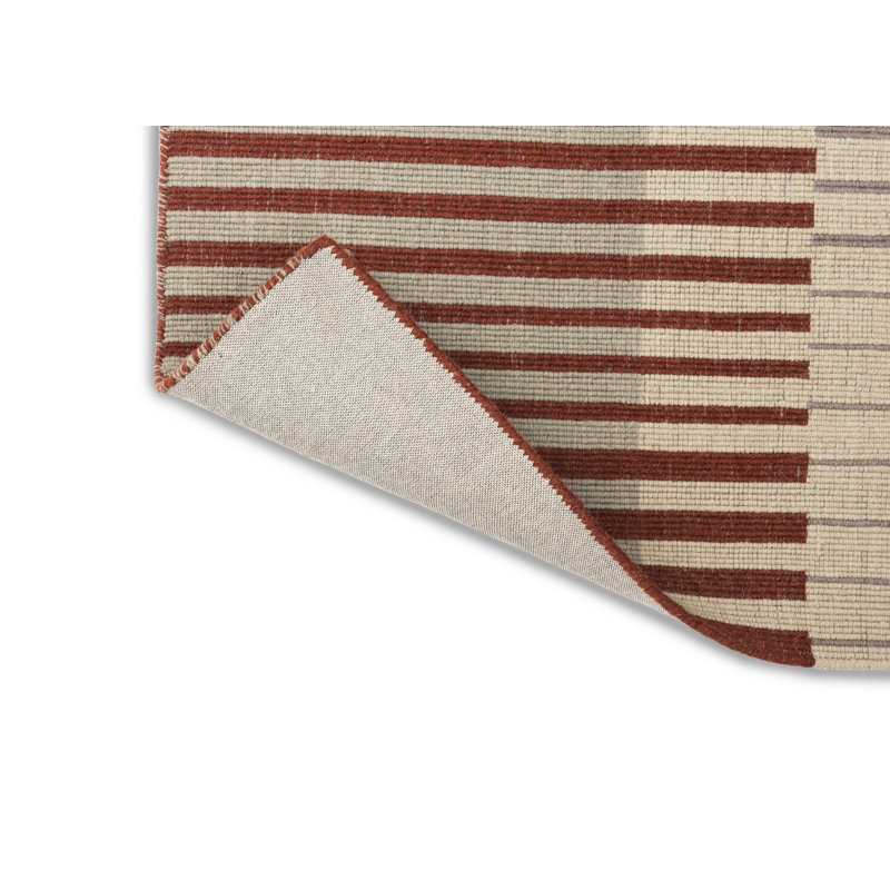 Handwoven Multicolor Striped Wool Area Rug 4'7'' x 6'7''