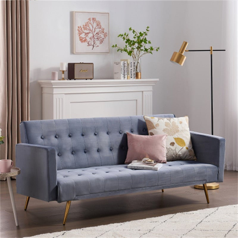 Kalvi 75'' Velvet Sofa, Dark Gray Velvet