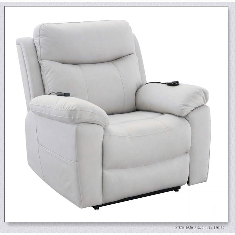 Fauteuil inclinable électrique en microfibre Chriki, Beige