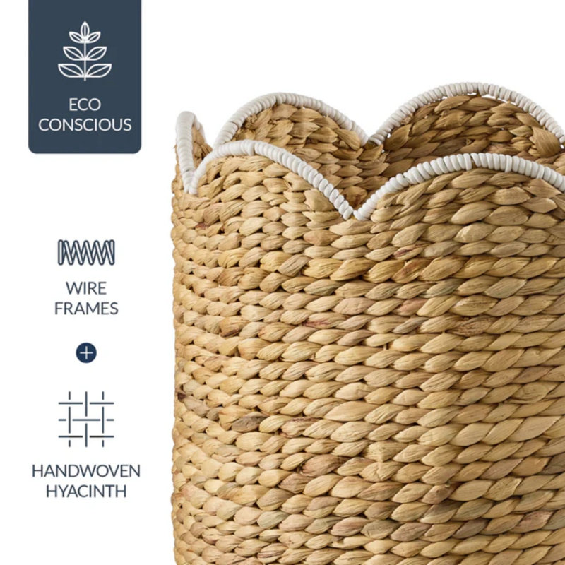 3PC Nesting Baskets, Natural/White