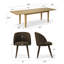 Ensemble de table de salle à manger extensible en placage de bois véritable (72" ​​à 104") avec 8 fauteuils en chenille-390780535