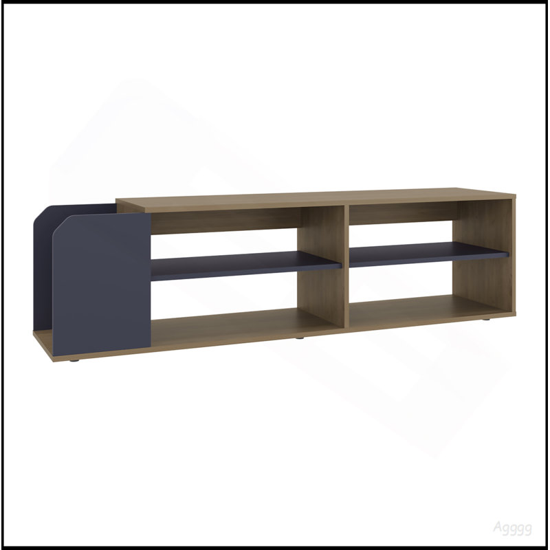 Meuble télé Solene avec tablettes ouvertes pour divers rangements modernes, console média pour le salon, Multi