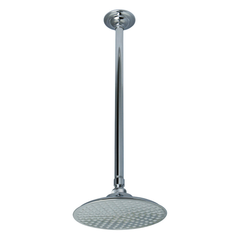 Kingston Brass Shower Scape 7-3/4-Inch Round Raindrop Brass Shower Head with 17-Inch Ceiling Mount Shower Arm