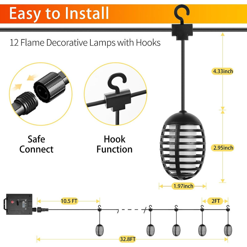 Jamire 12 Light Solar String Lights
