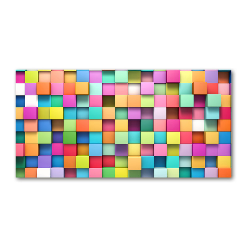 Colourful Squares - Wrapped Canvas Print