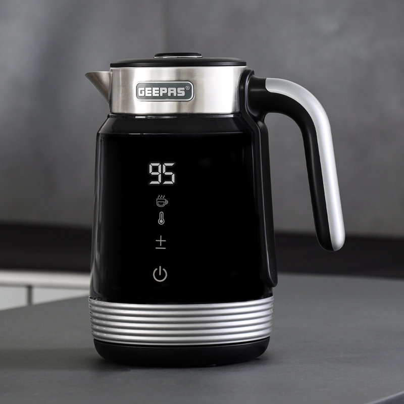 GEEPAS Digital Electric Kettle 1.7L Wifi Tuya Smart App Control Alexa Google Voice Compatible 2200W, Black