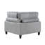 Fauteuil de salon en velours côtelé gris
