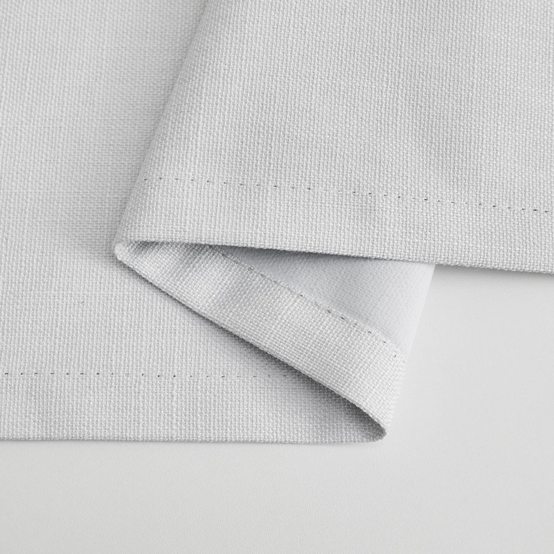 Leming Linen Like Polyester Blackout Room Darkening Grommet Curtain Pair, 52" W x 96" L, White