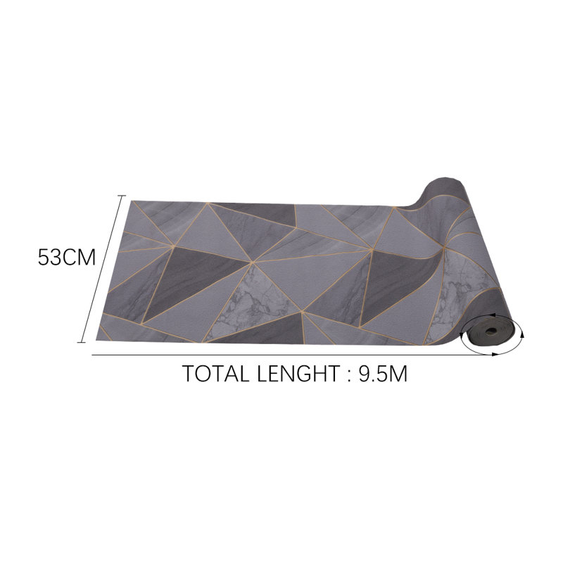 Bohemond 9.5m x 53cm Wallpaper Roll, Dark Grey