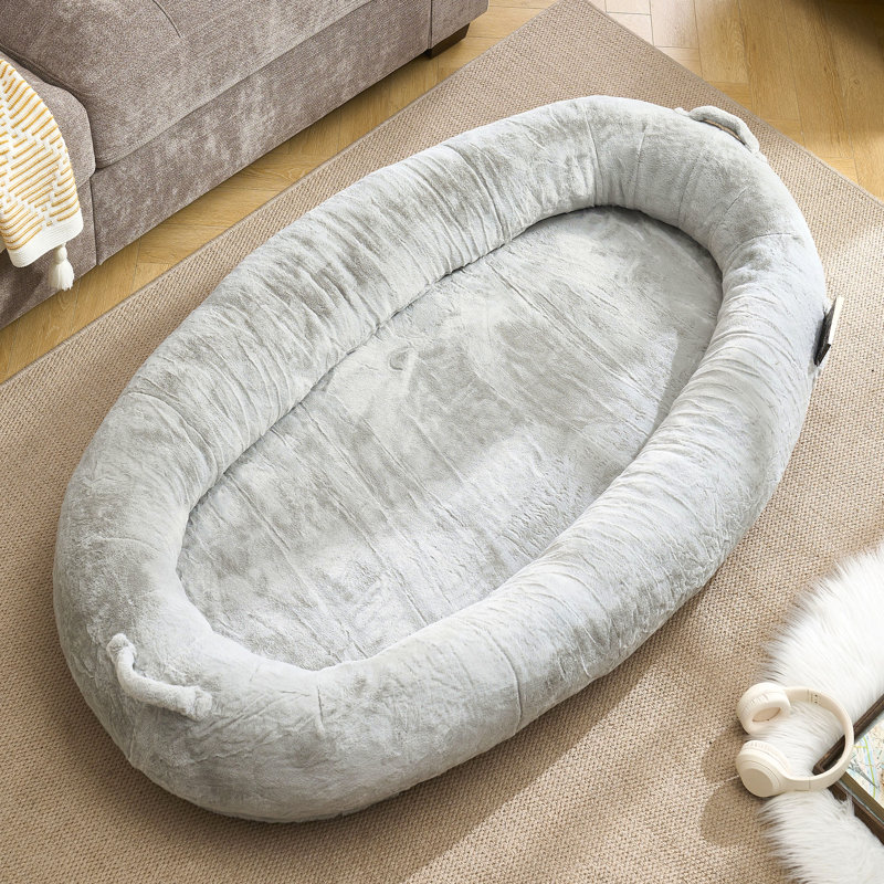 Lit pour chien humain pour adulte, lit pour chien très grand en mousse à mémoire de forme géante pour personne, lit pour chien moelleux en peluche