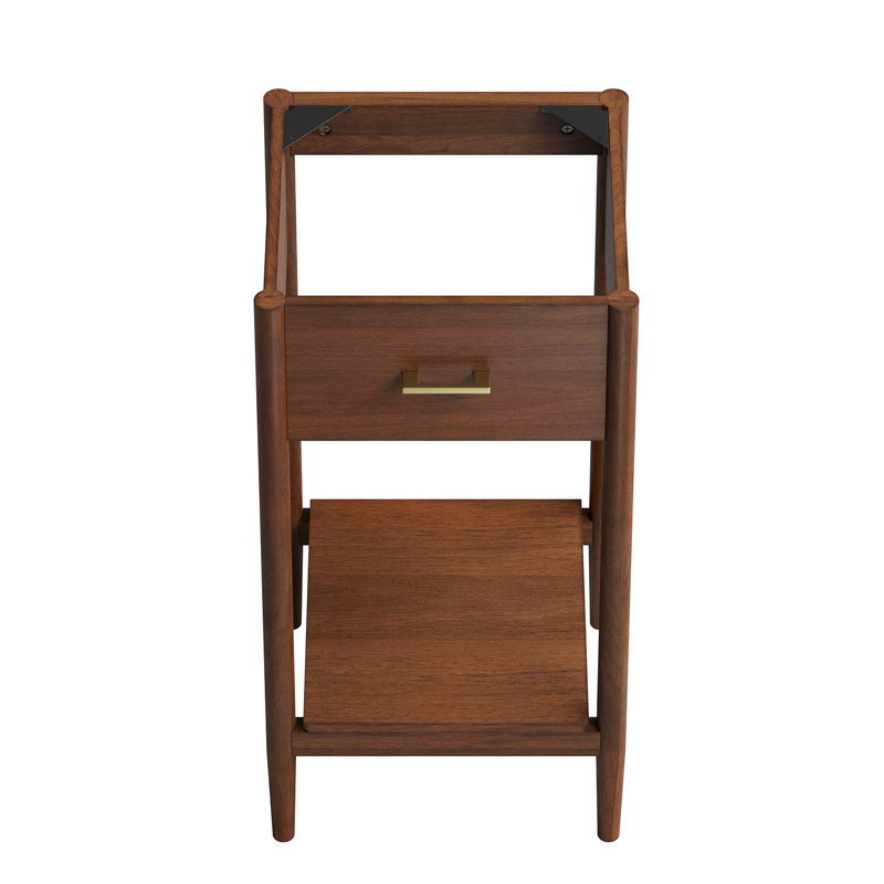 Walnut 16.5" Freestanding Single Bathroom Vanity with Drawer